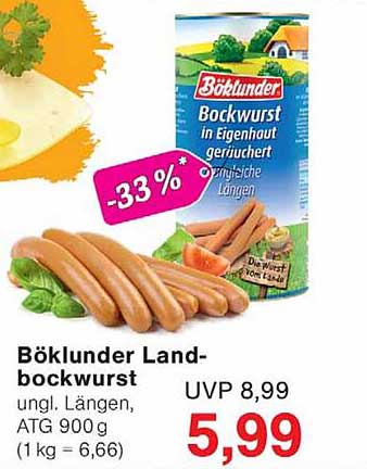 Böklunder Land-bockwurst