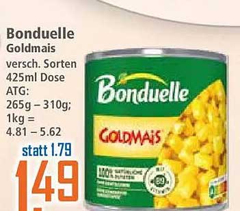 Bonduelle Goldmais versch. Sorten 425ml Dose ATG: 265g – 310g; 1kg = 4.81 – 5.62