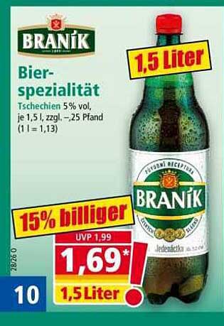 BRANÍK Bier-spezialität Tschechien