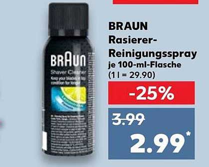BRAUN Rasierer-Reinigungsspray je 100-ml-Flasche (1 l = 29.90)