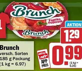 Brunch versch. Sorten 185 g Packung (1 kg = 6,97)