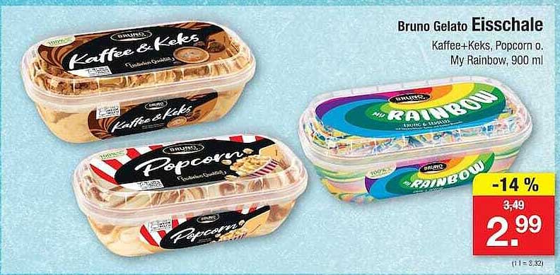 Bruno Gelato Eisschale Kaffee+Keks, Popcorn o. My Rainbow, 900 ml