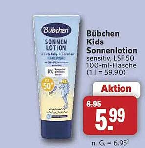 Bübchen Kids Sonnenlotion sensitiv, LSF 50 100-ml-Flasche (1 l = 59.90)