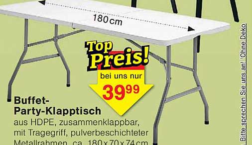 Buffet-Party-Klapptisch