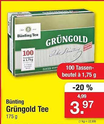 Bünting Grüngold Tee 175 g