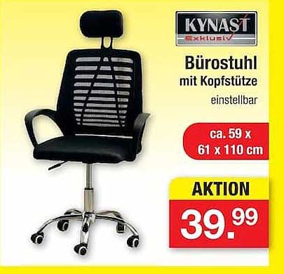 Bürostuhl mit Kopfstütze einstellbar