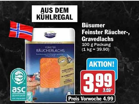 Büsumer Feinster Räucher-, Gravedlachs 100 g Packung