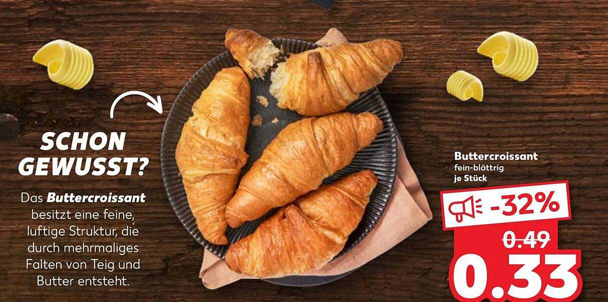 Buttercroissant fein-blättrig je Stück