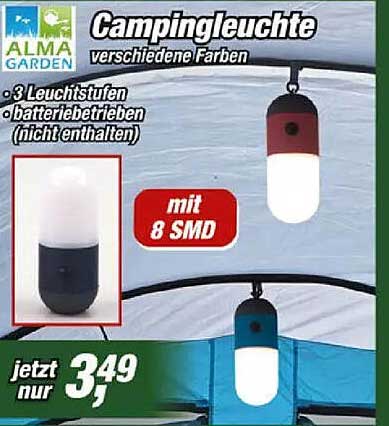 Campingleuchte verschiedene Farben