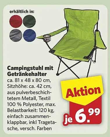 Campingstuhl mit Getränkehalter