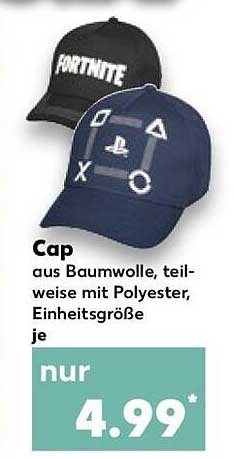 Cap aus Baumwolle, teilweise mit Polyester, Einheitsgröße je