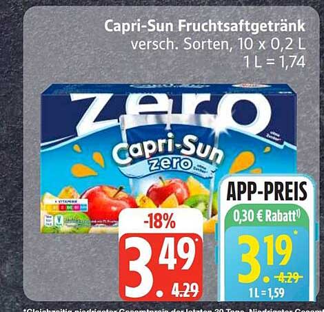 Capri-Sun Fruchtsaftgetränk versch. Sorten, 10 x 0,2 L