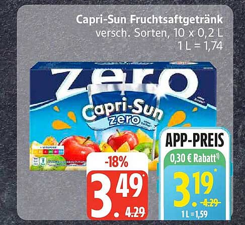 Capri-Sun Fruchtsaftgetränk versch. Sorten, 10 x 0,2 L