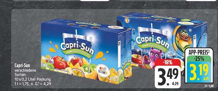 Capri-Sun verschiedene Sorten 10 x 0,2 Liter Packung
