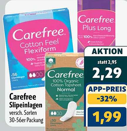 Carefree Slipeinlagen vers. Sorten 30-56er Packung