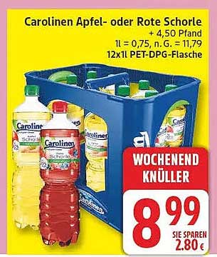 Carolinen Apfel- oder Rote Schorle