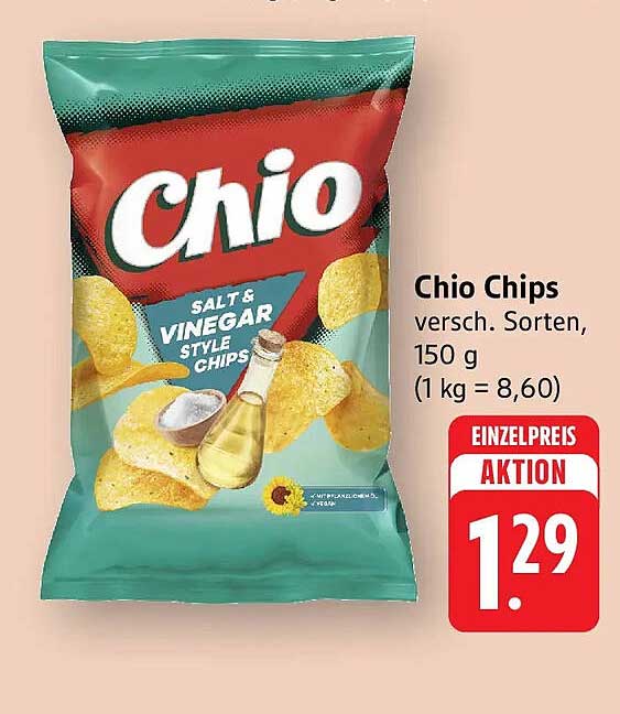 Chio Chips versch. Sorten, 150 g (1 kg = 8,60)