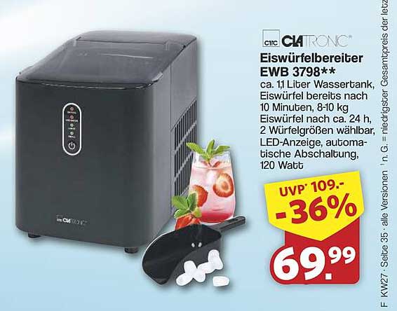 Clatronic Eiswürfelbereiter EWB 3798**