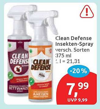 Clean Defense Insekten-Spray versch. Sorten 375 ml