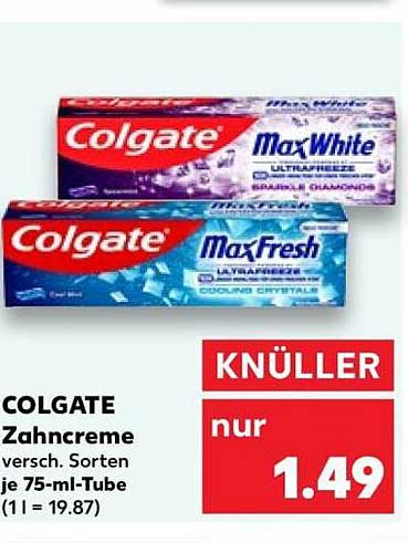 COLGATE Zahncreme versch. Sorten jede 75-ml-Tube (1 l = 19.87)