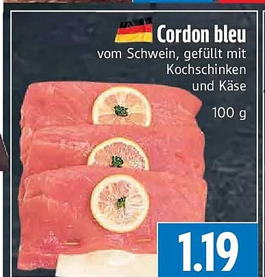 Cordon bleu vom Schwein, gefüllt mit Kochschinken und Käse