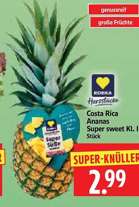 Costa Rica Ananas Super sweet Kl. I Stück