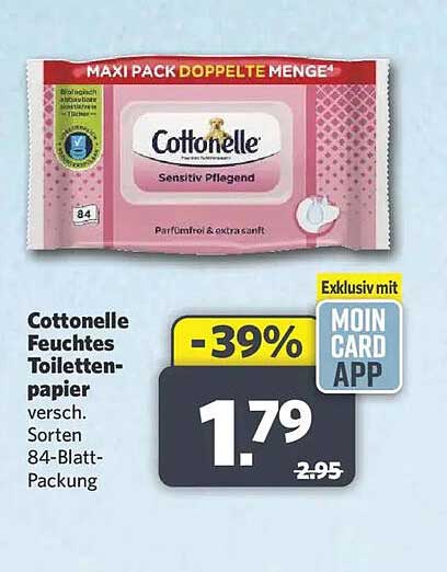 Cottonelle Feuchtes Toilettenpapier, versch. Sorten, 84-Blatt-Packung
