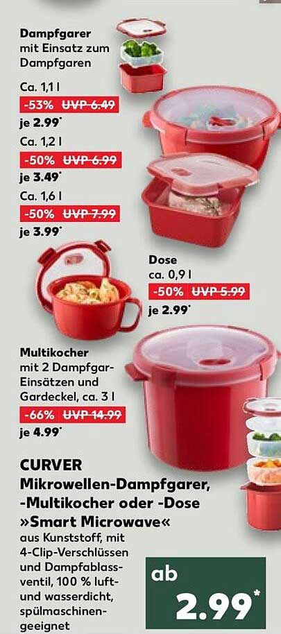 CURVER Mikrowellen-Dampfgarer, -Multikocher oder -Dose »Smart Microwave«