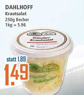 DAHLHOFF Krautsalat 250g Becher 1kg = 5.96
