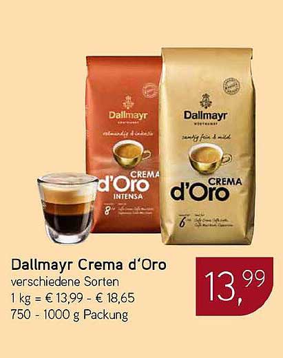 Dallmayr Crema d’Oro verschiedene Sorten