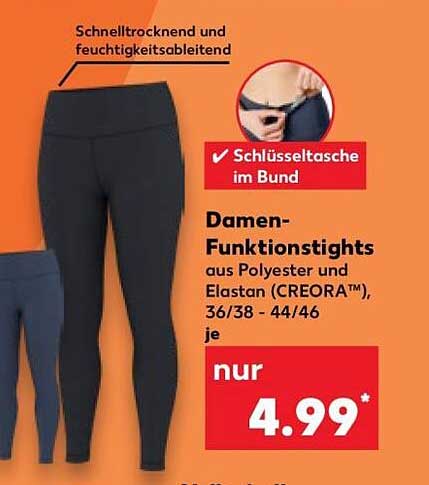 Damen-Funktionstights aus Polyester und Elastan (CREORA™), 36/38 - 44/46