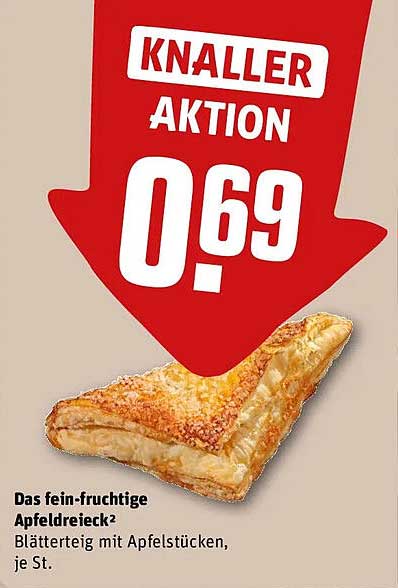 Das fein-fruchtige Apfeldreieck² Blätterteig mit Apfelstücken, je St.