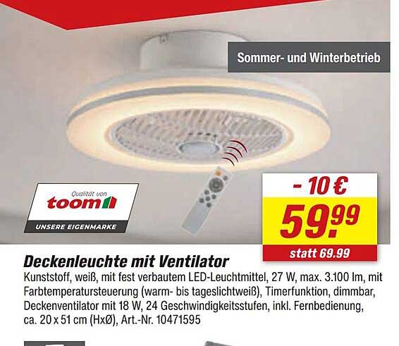 Deckenleuchte mit Ventilator