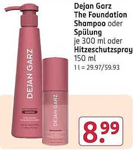 Dejan Garz The Foundation Shampoo oder Spülung je 300 ml oder Hitzeschutzspray 150 ml