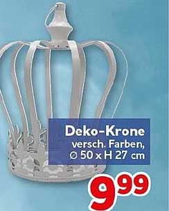 Deko-Krone versch. Farben, Ø 50 x H 27 cm