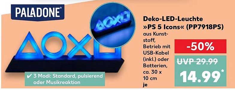 Deko-LED-Leuchte »PS 5 Icons« (PP7918PS)