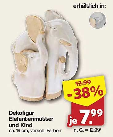 Dekofigur Elefantenmutter und Kind