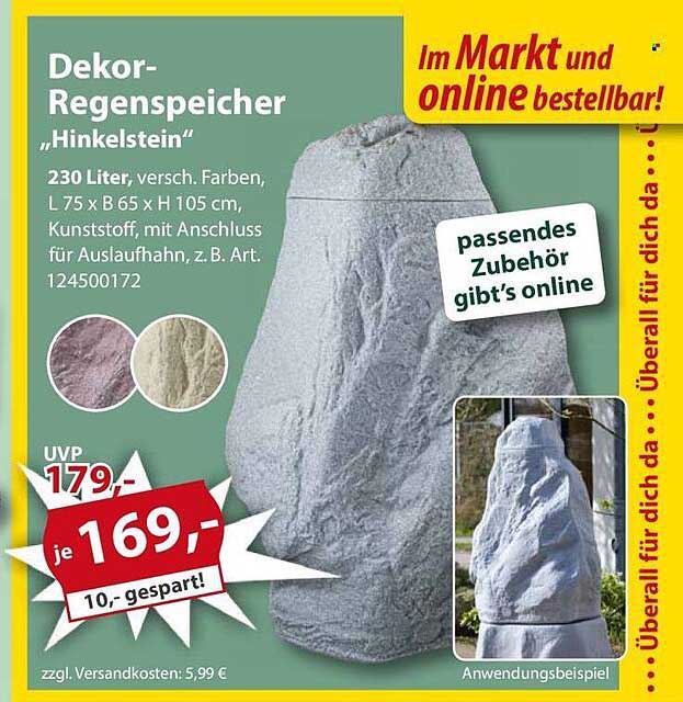 Dekor-Regen­speicher „Hinkelstein“