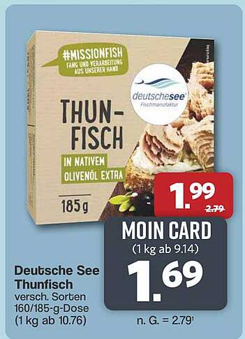 Deutsche See Thunfisch versch. Sorten 160/185-g-dose