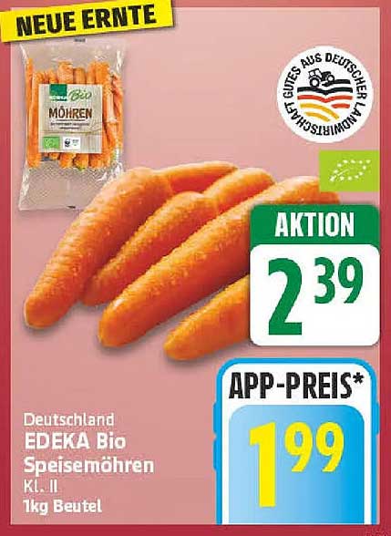 Deutschland EDEKA Bio Speisemöhren Kl. II 1kg Beutel