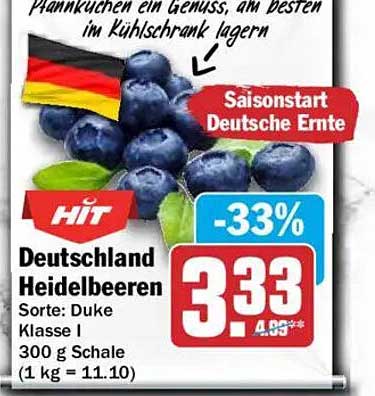 Deutschland Heidelbeeren