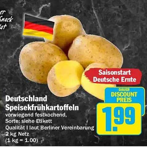 Deutschland Speisefrühkartoffeln