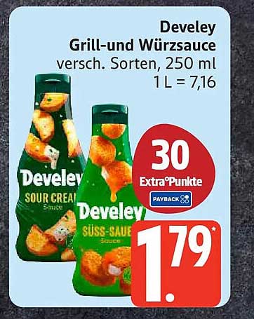 Develey Grill-und Würzsauce versch. Sorten, 250 ml 1 L = 7,16