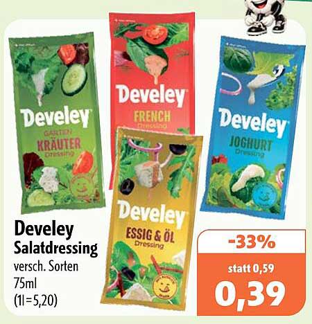 Develey Salatdressing versch. Sorten 75ml (1l=5,20)