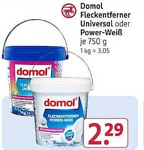 Domol Fleckentferner Universal oder Power-Weiß je 750 g