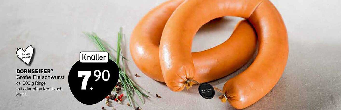 DORNSEIFER'S Große Fleischwurst ca. 800 g Ringe mit oder ohne Knoblauch Stück