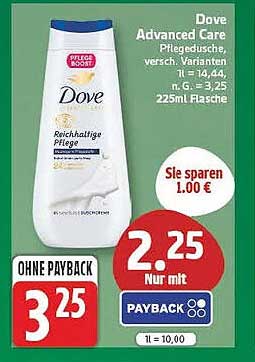 Dove Advanced Care Pflegedusche versch. Varianten 225ml Flasche