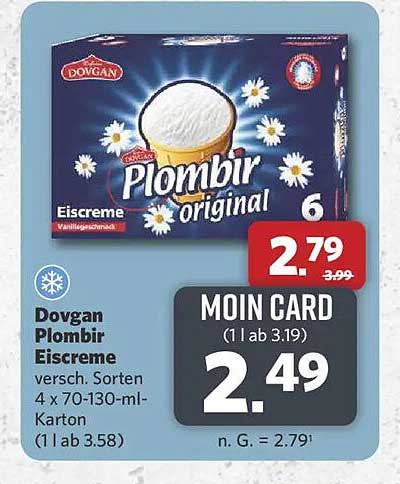 Dovgan Plombir Eiscreme, versch. Sorten, 4 x 70-130-ml-Karton