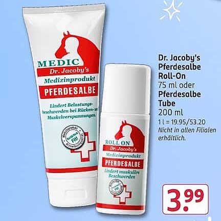 Dr. Jacoby's Pferdesalbe Roll-On 75 ml oder Pferdesalbe Tube 200 ml