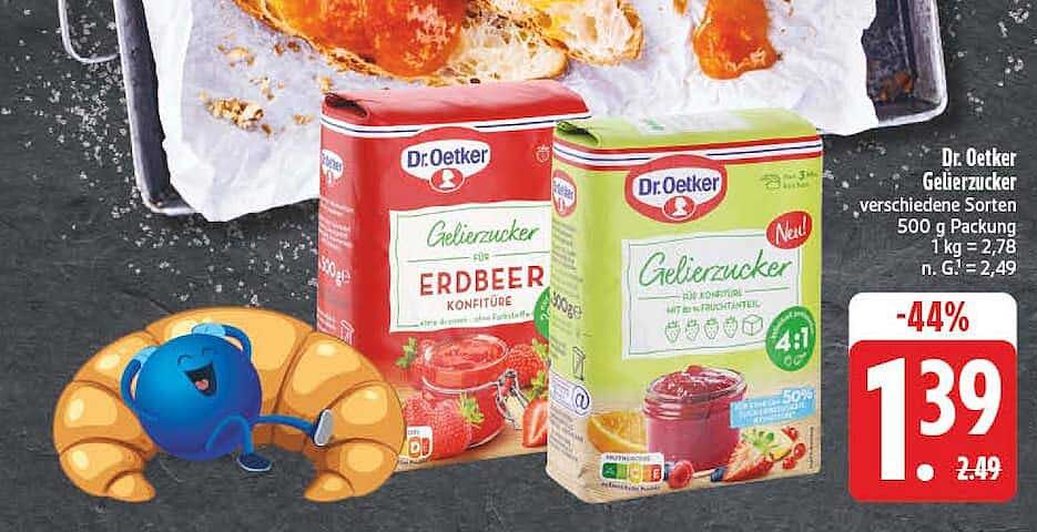Dr. Oetker Gelierzucker verschiedene Sorten 500 g Packung